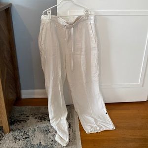 White Anthropologie linen Pajama Pants
